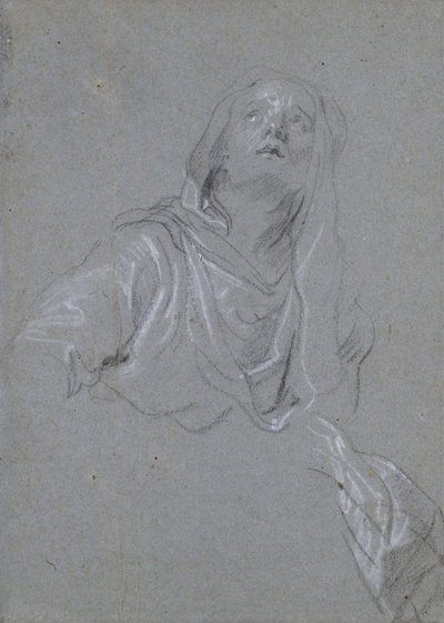 Studie einer Madonna, die nach oben schaut von Anthony van Dyck